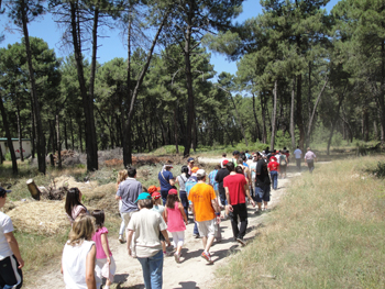 Momento de la marcha hacia el Monasterio de Yuste.